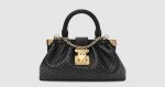 Calfskin Nanogram Embossed Clutch Black1