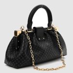 Calfskin Nanogram Embossed Clutch Black1