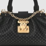 Calfskin Nanogram Embossed Clutch Black1