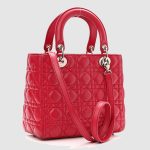 Lambskin Cannage Medium Lady Dior Red1