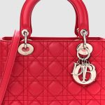 Lambskin Cannage Medium Lady Dior Red1
